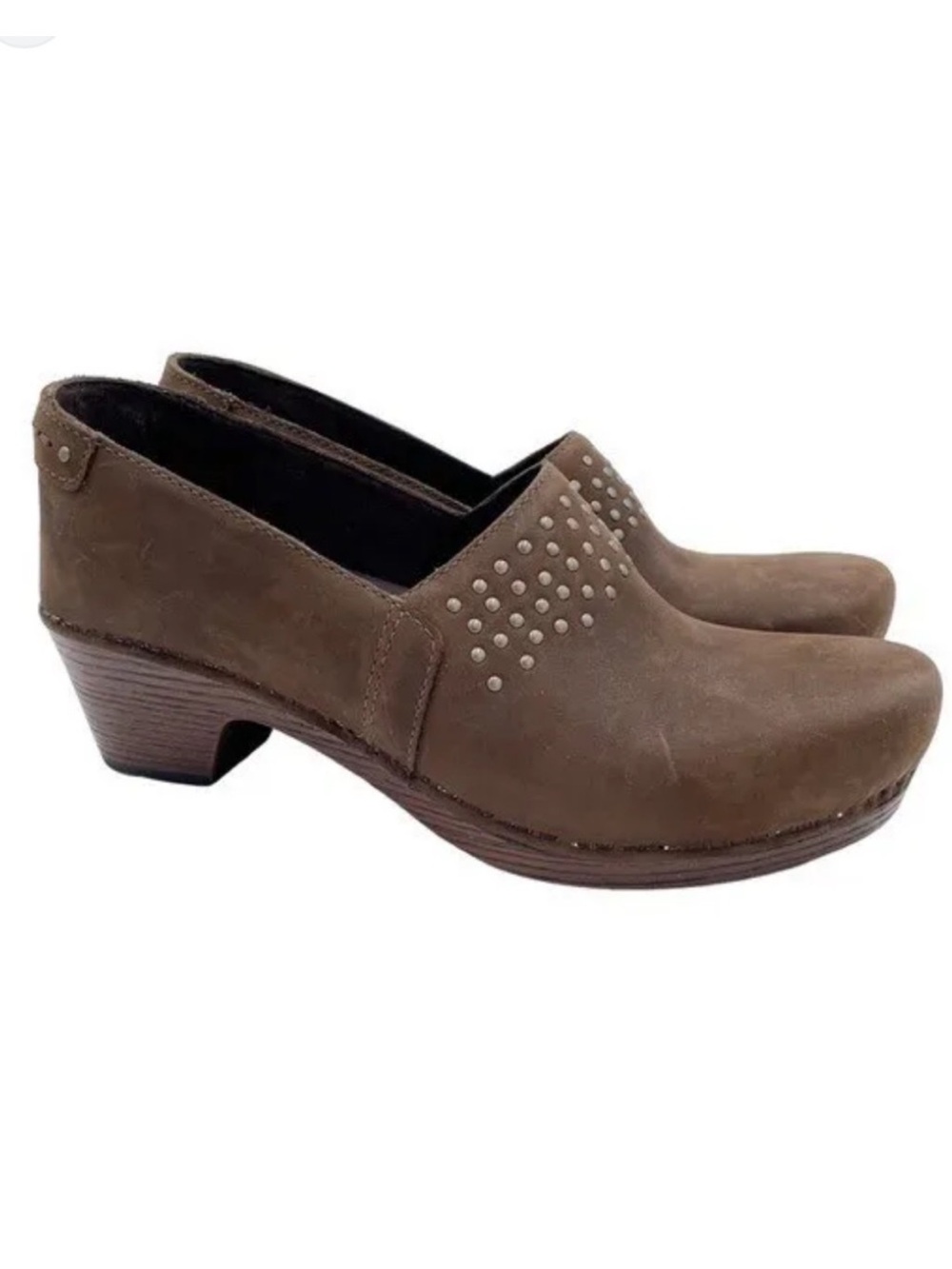 Dansko Mavis brown studded leather clogs size 38 / US 7.5 - 8
